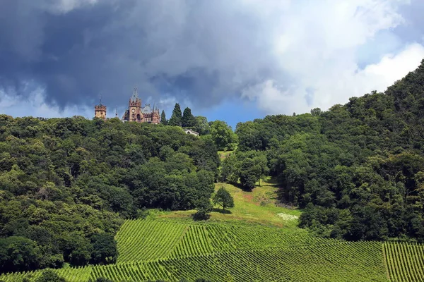 Castelo Drachenburg Nos Drachenfels Perto Koenigswinter — Fotografia de Stock