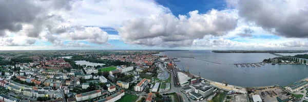 Повітряна Панорама Над Балтійським Морем Поблизу Штральзунда — стокове фото