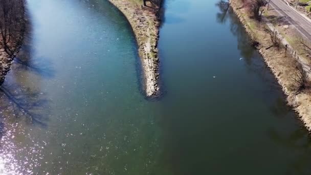 Neu Ulm附近Illerspitze的无人机视频 — 图库视频影像