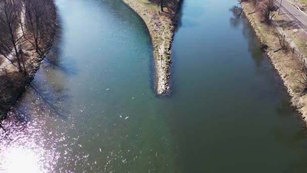 Neu Ulm附近Illerspitze的无人机视频 — 图库视频影像