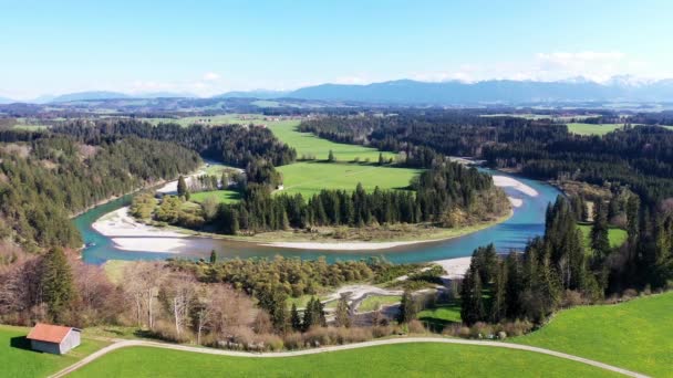 Drone Video Del Bucle Litzau Buen Tiempo — Vídeo de stock