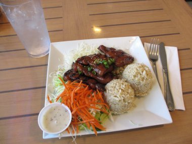 Teriyaki tavuk tabak yemek