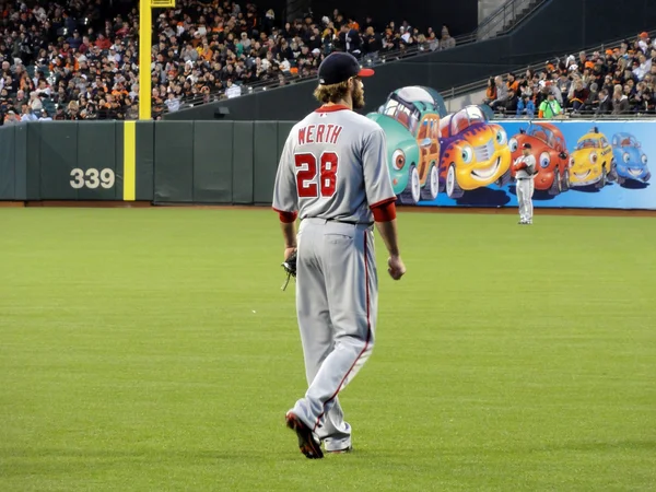 Washington National Right Fielder Jayson Werth stands in the out — Stock Photo, Image