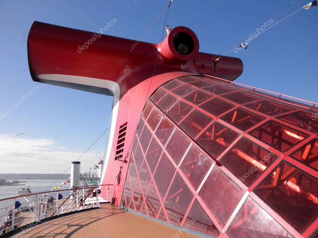 Carnival Cruise Line Ship Smokestack And Red Skyligh Stock Editorial Photo C Ericbvd 21848069