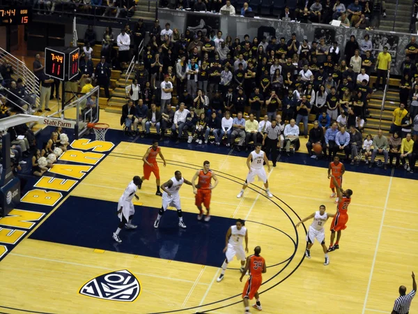 Oregon state player calvin haynes holt 3 points shoot — Stockfoto