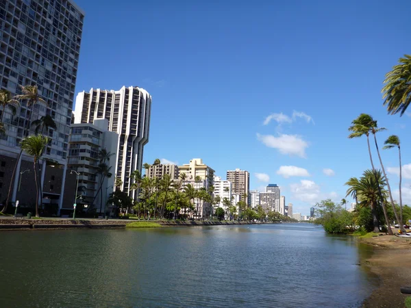 Ala Wai Canal on Oahu, Hawaii — Stock Photo, Image