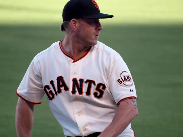 San francisco giants närmare brian wilson värmer upp i bullpen — Stockfoto