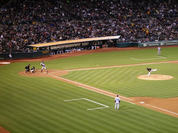 Yankee Alex Rodriguez stands in batters box ready to swing with — Stock Photo, Image