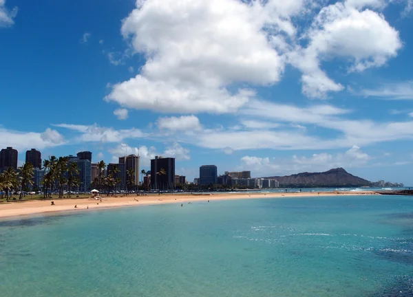 Magic Island Beach and Diamond Head — Stock Photo, Image