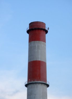 los Angeles'ta bir duman yığının dikey görüntü