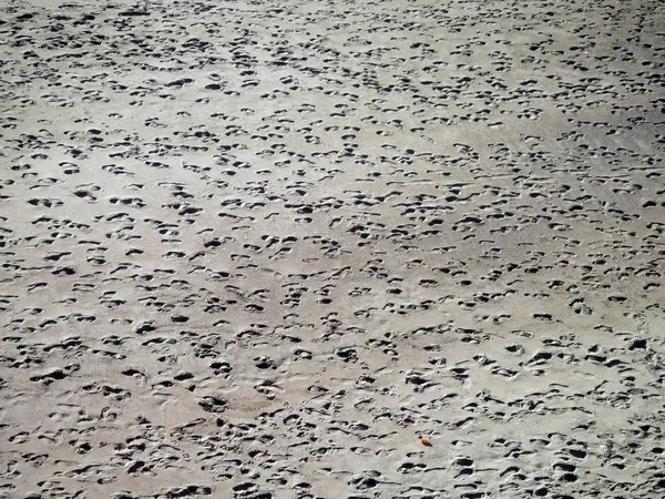 Beaucoup d'empreintes de pas dans le sable — Photo