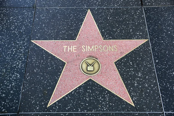 好莱坞名人步行街上的辛普森一家明星 — 图库照片