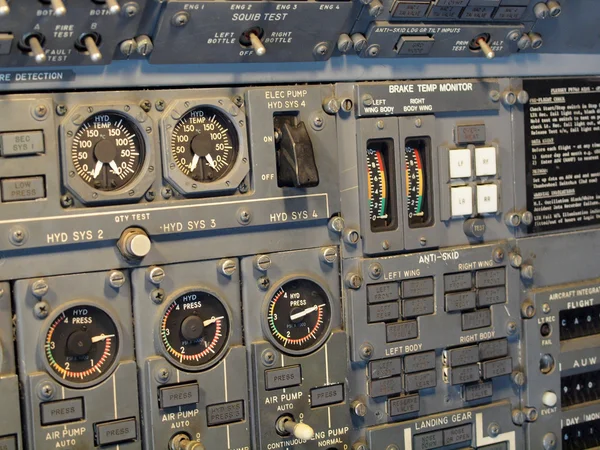 Jet aircraft cockpit Equipment — Stock Photo, Image