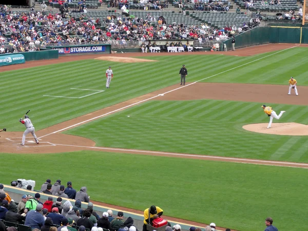 Red Sox David Ortiz waits for pitch from As Gio Gonzalez with in — Stock Photo, Image