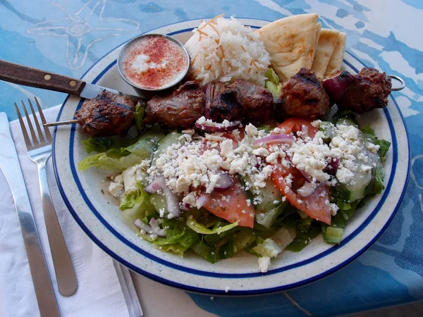 Lamb Kabob Plate — Stock Photo, Image