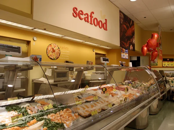 Seafood Section at Supermarket — Stock Photo, Image