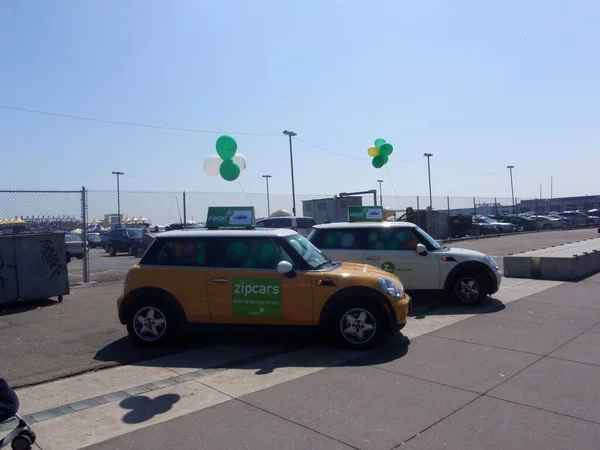 San Francisco California September 2008 Two Zipcars Mini Coopers Filled — Stock Photo, Image