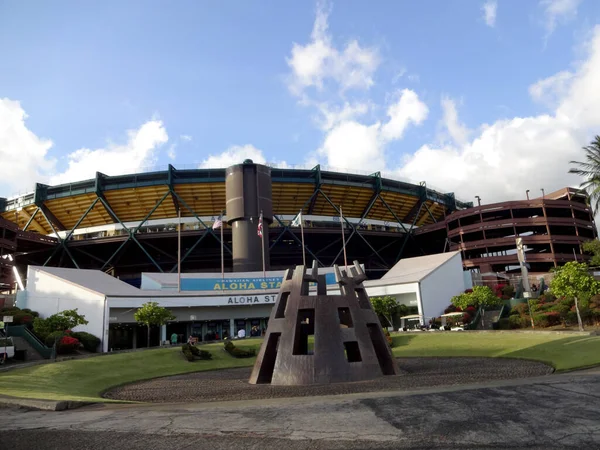 Honolulu Eylül 2012 Üniversite Futbol Maçına Başlamadan Önce Aloha Stadyumu — Stok fotoğraf