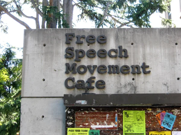 Berkeley September 2011 Free Speech Movement Cafe Sign Berkeley Campus — Stock Photo, Image