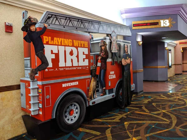 Honolulu September 2019 Playing Fire Starring John Cena Movie Display — Stock Photo, Image