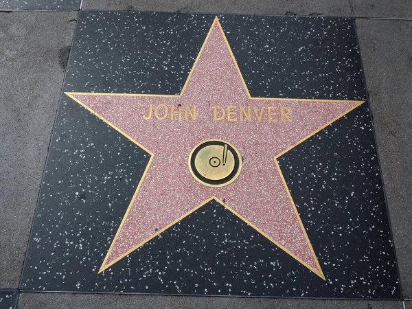 Hollywood Kalifornia Października 2019 John Denver Gwiazda Record Logo Hollywood — Zdjęcie stockowe