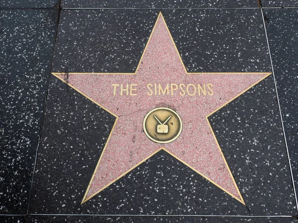 Голливуд Калифорния Октября 2019 Года Звезда Симпсонов Голливудской Аллее Славы — стоковое фото