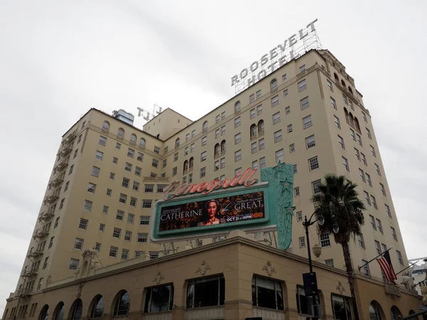 Hollywood California October 2019 Facade Famous Historic Roosevelt Hotel Catherine — Foto de Stock