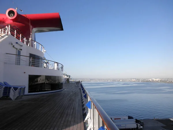 San Diego California January 2010 Deck Smokestack Carnival Spirit Cruise — Stock Photo, Image