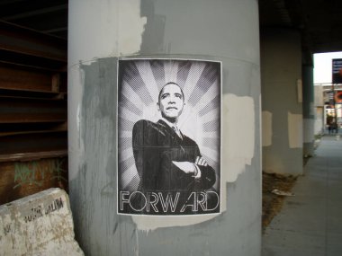 San Francisco - 23 Mart 2008: Barack Obama Otoyol Pilotu Posteri