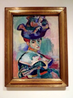 San Francisco - 19 Mart 2011: Şapkalı Kadın (Femme au chapeau), 1905 by Henri Matisse at the SFMOMA.