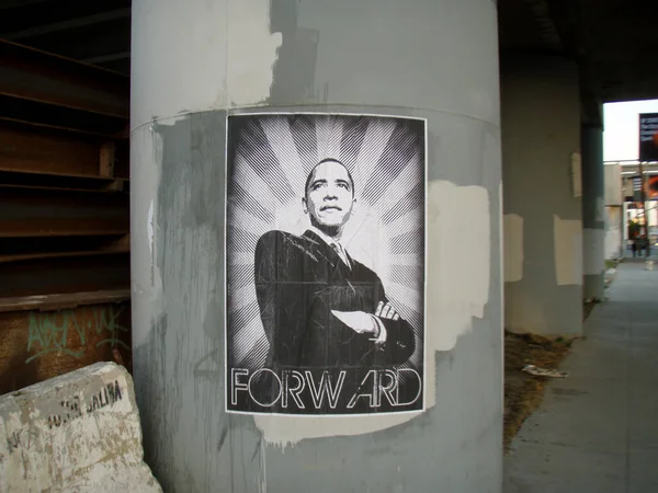 San Francisco - 23 Mart 2008: Barack Obama Otoyol Pilotu Posteri