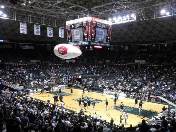 Honolulu Hawaii Februari 2010 Nevada Hawaii Arena Med Spelare Värmer — Stockfoto