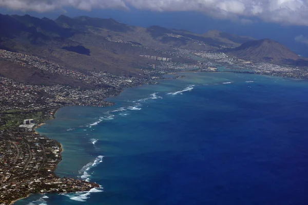 Aerial East Coast Oahu Black Point Portlock Including Hawaii Kai — Stock Photo, Image