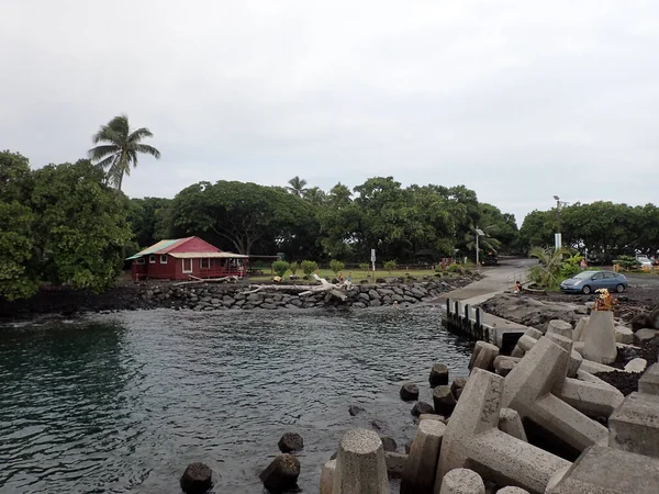 Havaí Novembro 2014 Pessoas Nadam Fonte Termal Rampa Barco Isaac — Fotografia de Stock