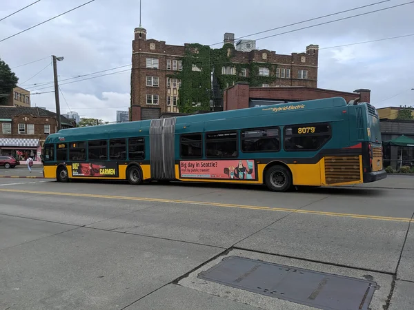 Seattle May 2019 Hybrid Electric King County Metro City Bus — Stock Photo, Image