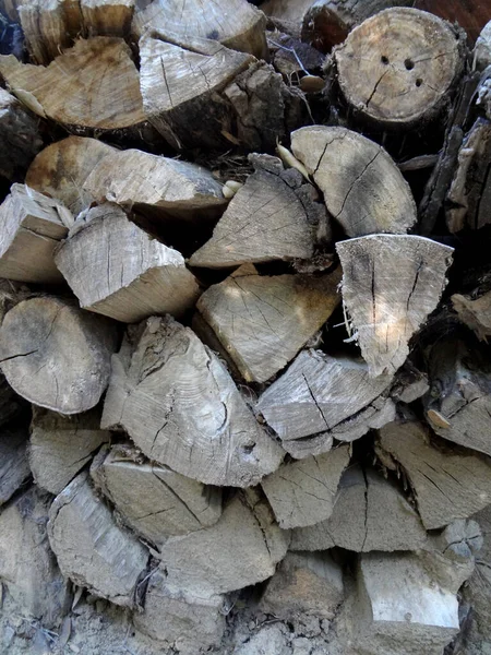 Close Stack Chopped Wood Piled Santa Barbara California — Foto de Stock