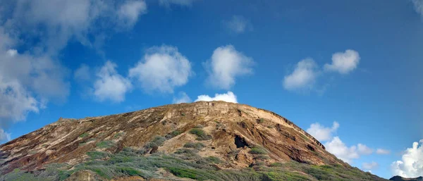 Panorâmica Topo Koko Head Mountain Com Céu Azul Com Nuvens — Fotografia de Stock