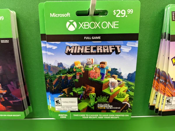 ホノルル 2021年9月7日 Microsoft MinecraftのXboxとWindowsデジタルコード上の完全なゲームは29 99のためのターゲットで販売します — ストック写真