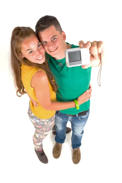 Young couple photographing — Stock Photo, Image