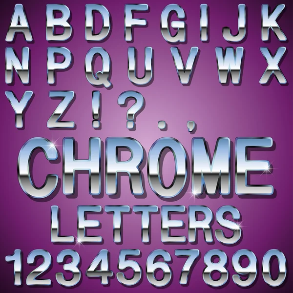 Chrome Letters — Stock Vector