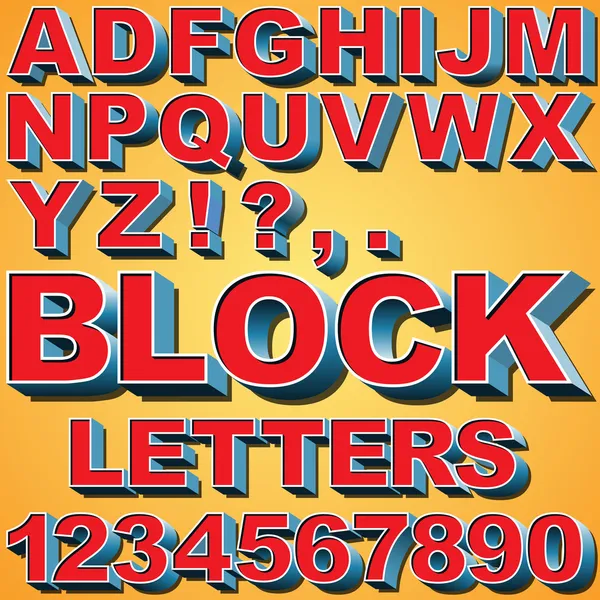 3D Block Letters — Stock Vector