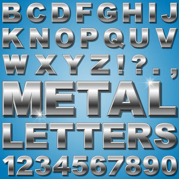 Metall bokstäver — Stock vektor