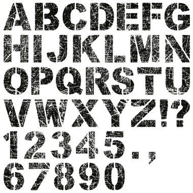 Stencil Letters and Numbers clipart
