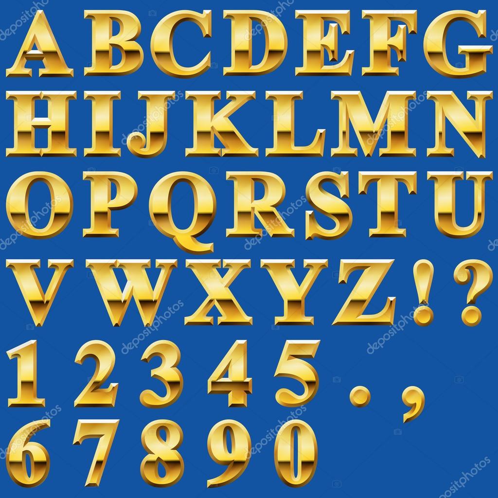 Gold Metal Letters Stock Vector by ©Binkski 40887769