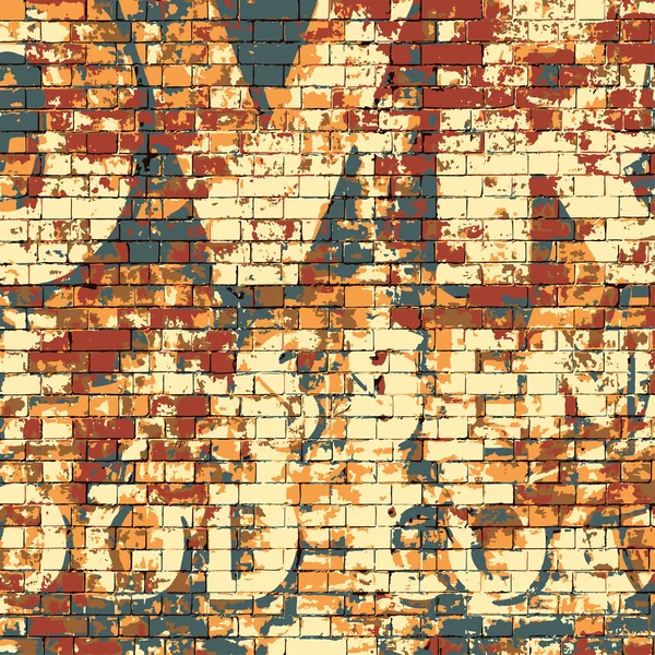Vieja pared de ladrillo grunge — Vector de stock