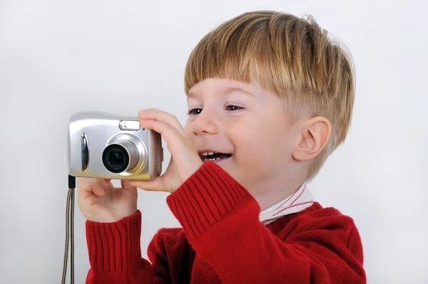 カメラを持つ少年 — ストック写真
