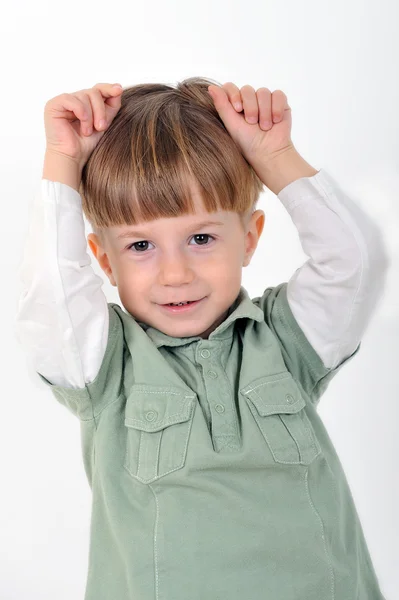 Bambino con le mani sollevate — Foto Stock