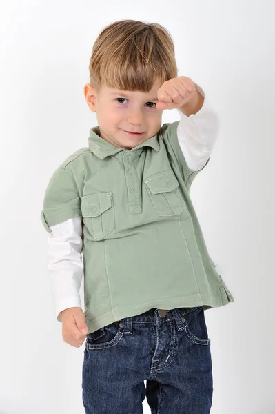 Boy on white background — Stock Photo, Image