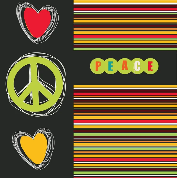 Peace and love — Stock Vector