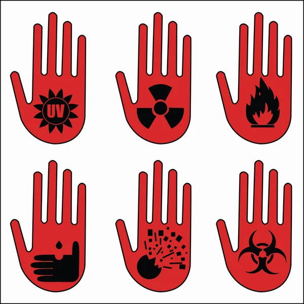 Attention icons for laboratory — Stock Vector